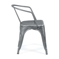 Silla metálica Bistro con reposabrazos | Apilable y resistente - Mueble design