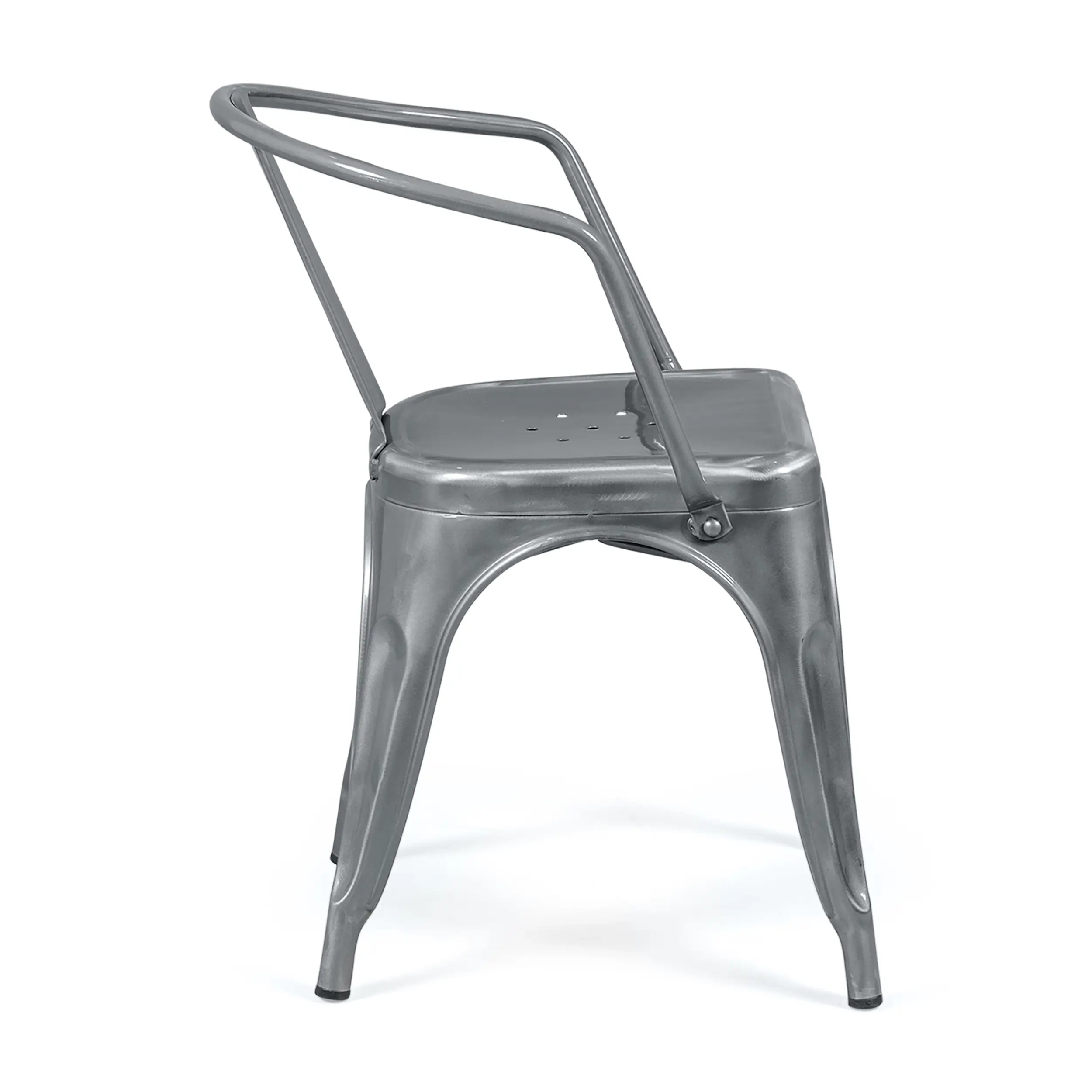 Silla metálica Bistro con reposabrazos | Apilable y resistente - Mueble design