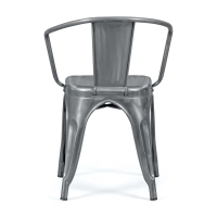 Silla metálica Bistro con reposabrazos | Apilable y resistente - Mueble design