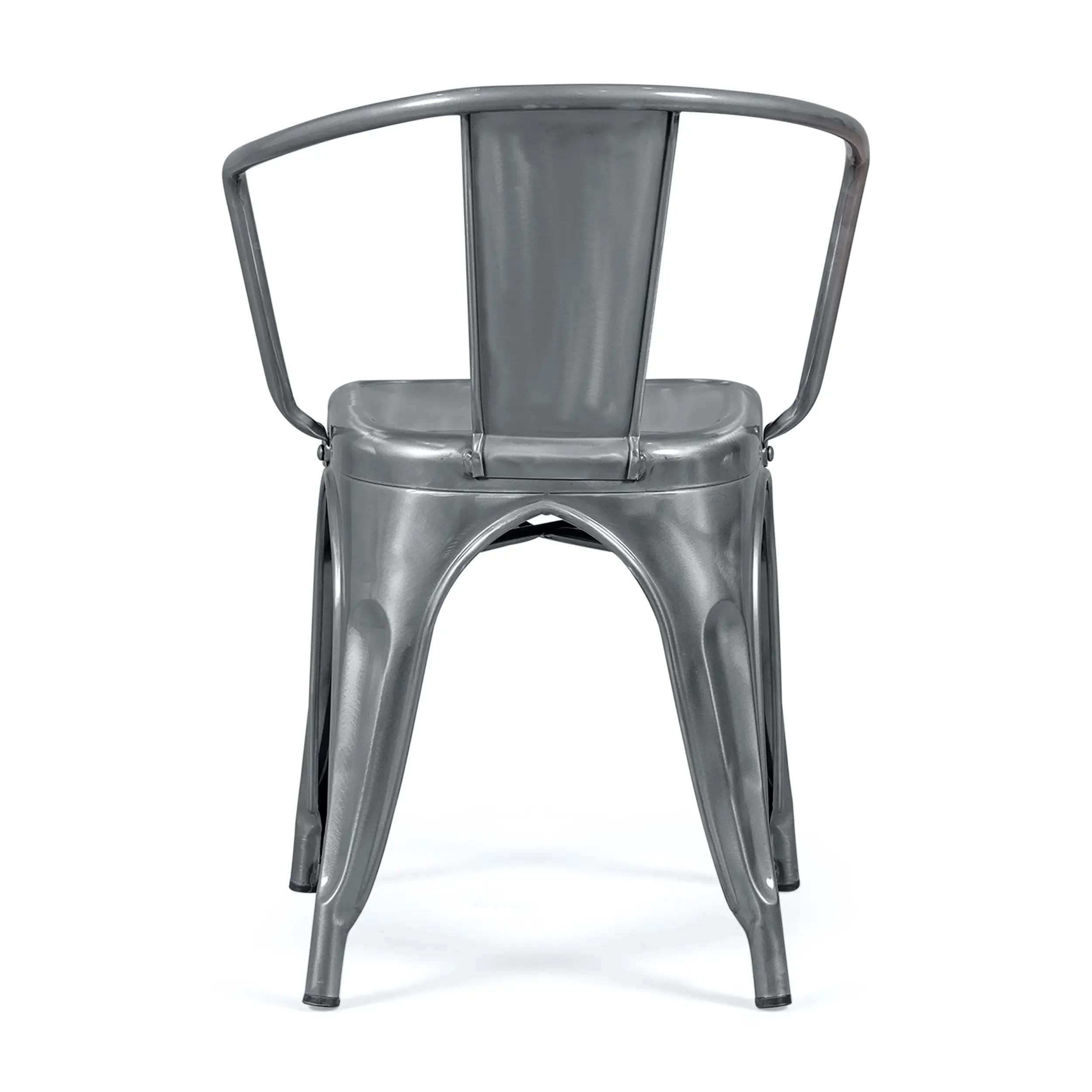 Silla metálica Bistro con reposabrazos | Apilable y resistente - Mueble design