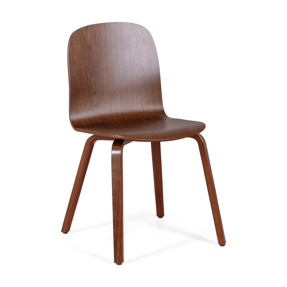 Silla de diseño nórdica Hut en madera de nogal | Estilo escandinavo elegante