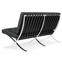 Barcelona Chair Half-leather 2 Seater - Designer Sofas furnmod