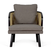 Leeds Natural Rattan Armchair with Cotton Cushion | Vintage Style Scandinavian