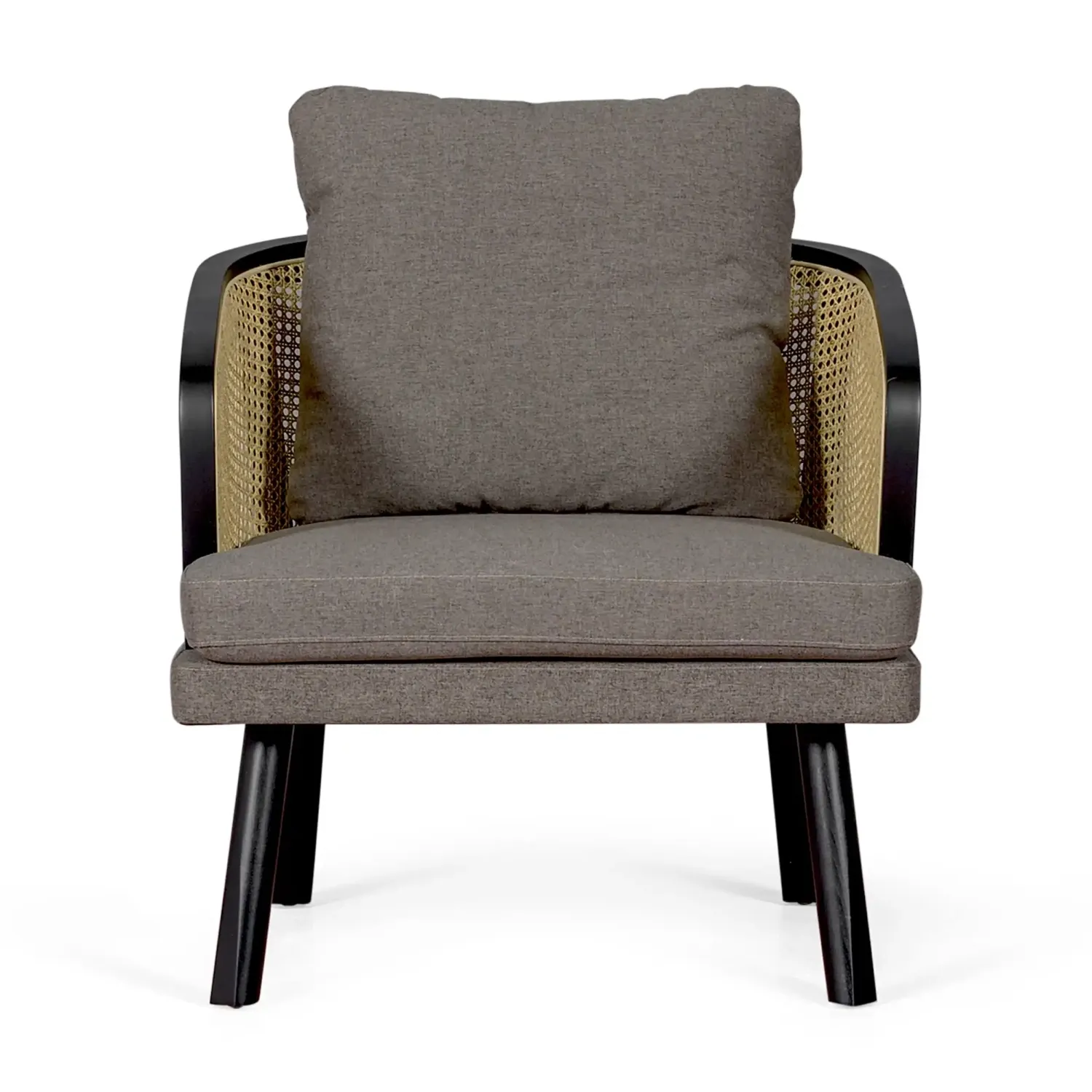 Sillón Leeds de Ratán Natural y Cojín de Algodón | Estilo Vintage Nórdico