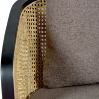 Poltrona Leeds in rattan naturale con cuscino in cotone: stile vintage Scandinavo