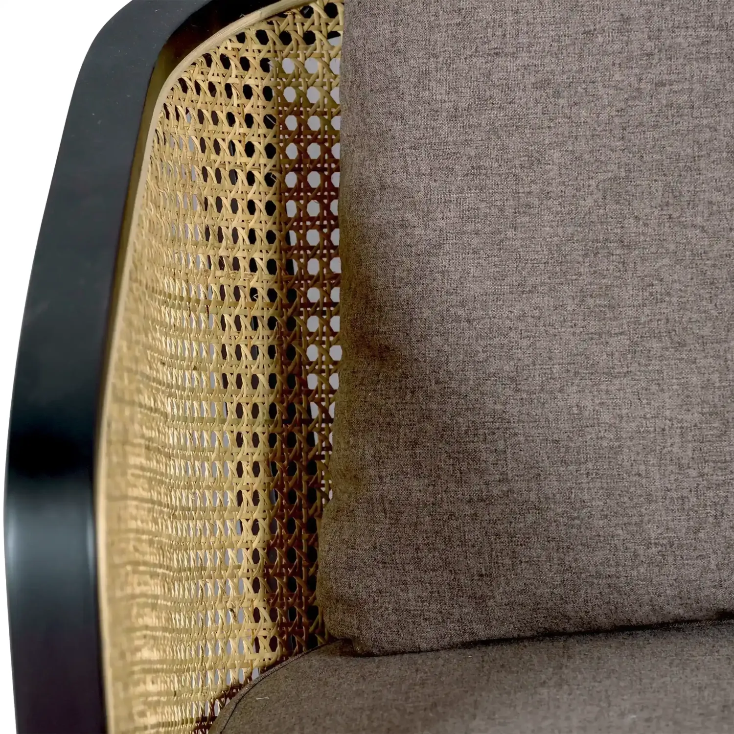 Sillón Leeds de Ratán Natural y Cojín de Algodón | Estilo Vintage Nórdico