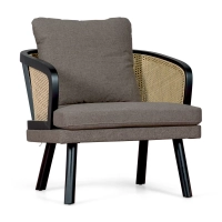 Leeds Natural Rattan Armchair with Cotton Cushion | Vintage Style Scandinavian