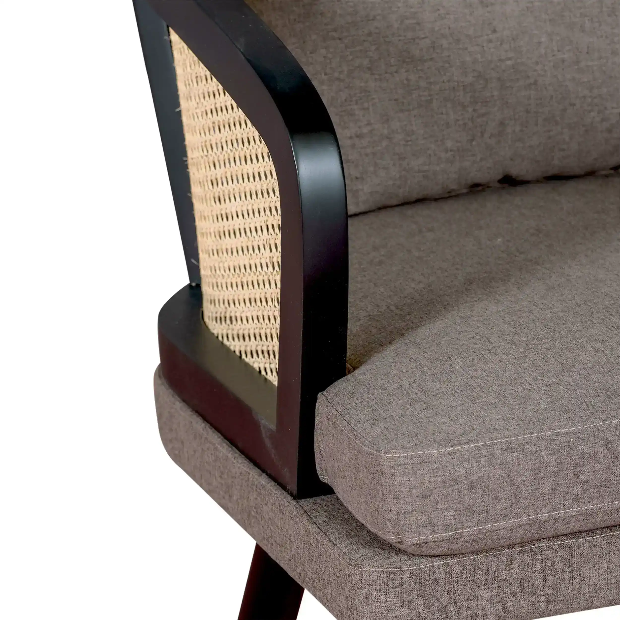 Leeds Natural Rattan Armchair with Cotton Cushion | Vintage Style Scandinavian