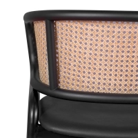 Cadeira Morley em rotim natural | Design retro com almofada em pele