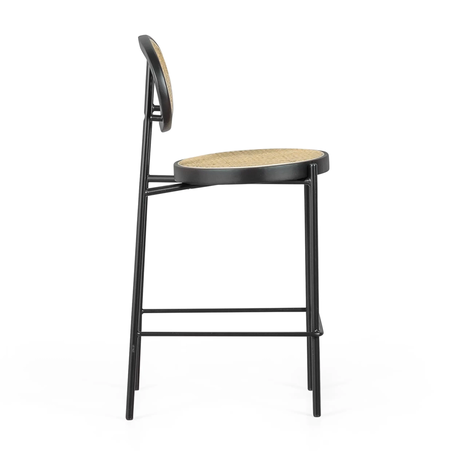 Tabouret Bar vintage Preston en rotin naturel 65 cm - Meubles Concept
