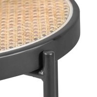 Stool Vintage Preston 75 cm | Natural Rattan and Black Structure