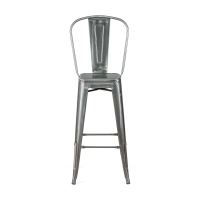Hocker Metalic mit Rückenlehne - Industrielle Stühle und Hocker