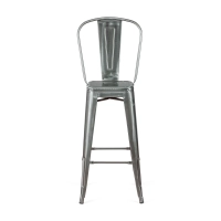 Stool Metallic with Backrest - Industrial Chairs and Stools