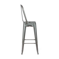 Hocker Metalic mit Rückenlehne - Industrielle Stühle und Hocker