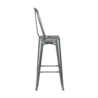 Stool Metallic with Backrest - Industrial Chairs and Stools
