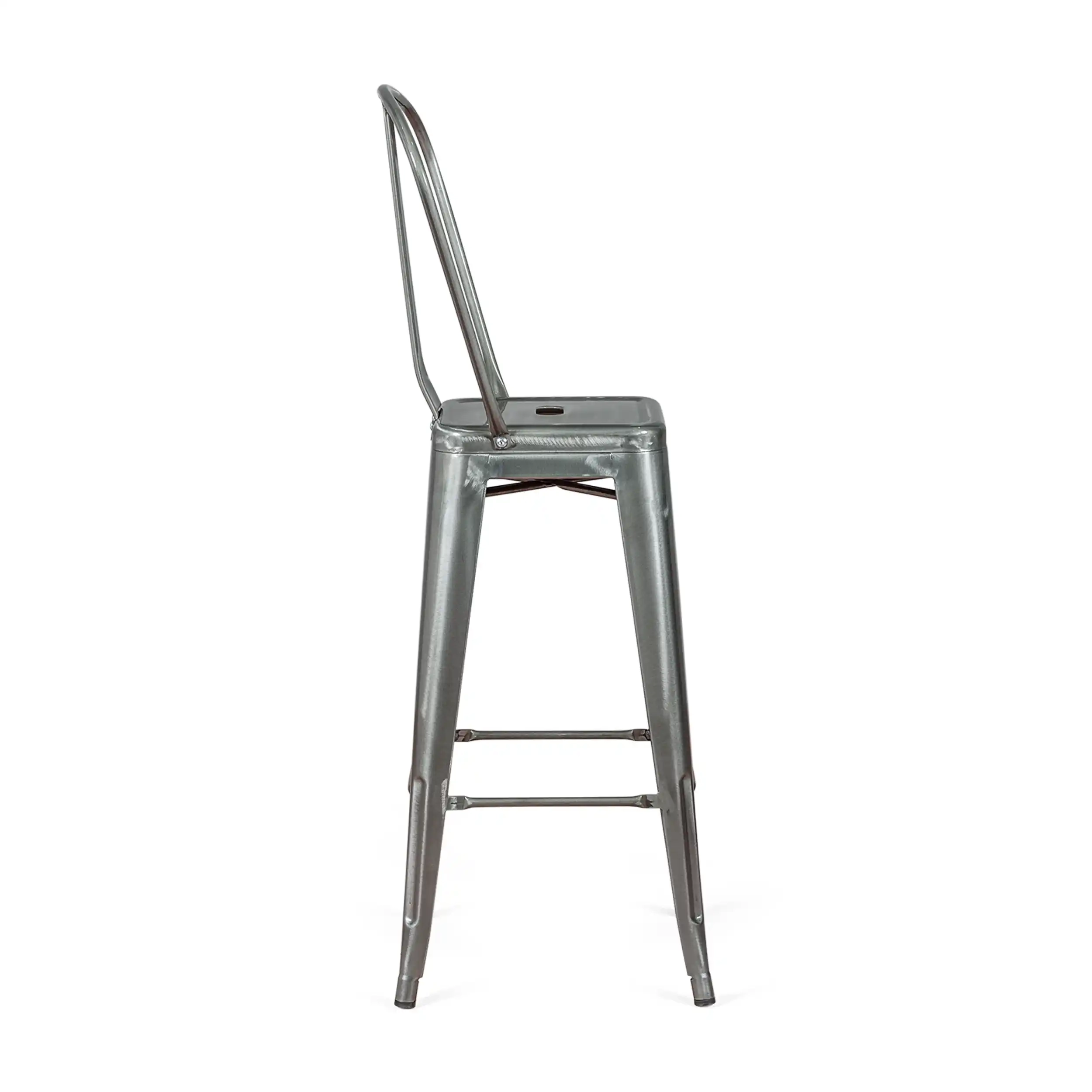 Stool Metallic with Backrest - Industrial Chairs and Stools