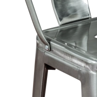 Hocker Metalic mit Rückenlehne - Industrielle Stühle und Hocker