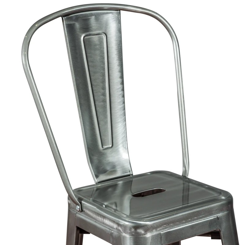 Hocker Metalic mit Rückenlehne - Industrielle Stühle und Hocker