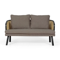 Loveseat 2-Seater Sofa Leeds in Natural Rattan - Vintage Style Scandinavian