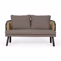 Sofá Loveseat de 2 Plazas Leeds en Ratán Natural | Estilo Vintage Nórdico