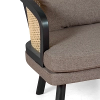 Loveseat 2-Seater Sofa Leeds in Natural Rattan - Vintage Style Scandinavian