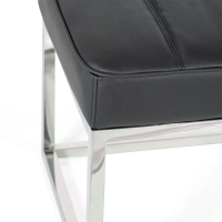 Praga Design Bench in Chrome-plated Steel and Leatherette | Modern Style