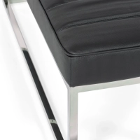 Praga Design Bench in Chrome-plated Steel and Leatherette | Modern Style