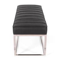 Panchina di design Praga in acciaio cromato e similpelle | Stile moderno