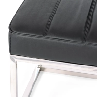 Panchina di design Praga in acciaio cromato e similpelle | Stile moderno
