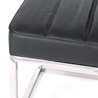 Praga Design Bench in Chrome-plated Steel and Leatherette | Modern Style