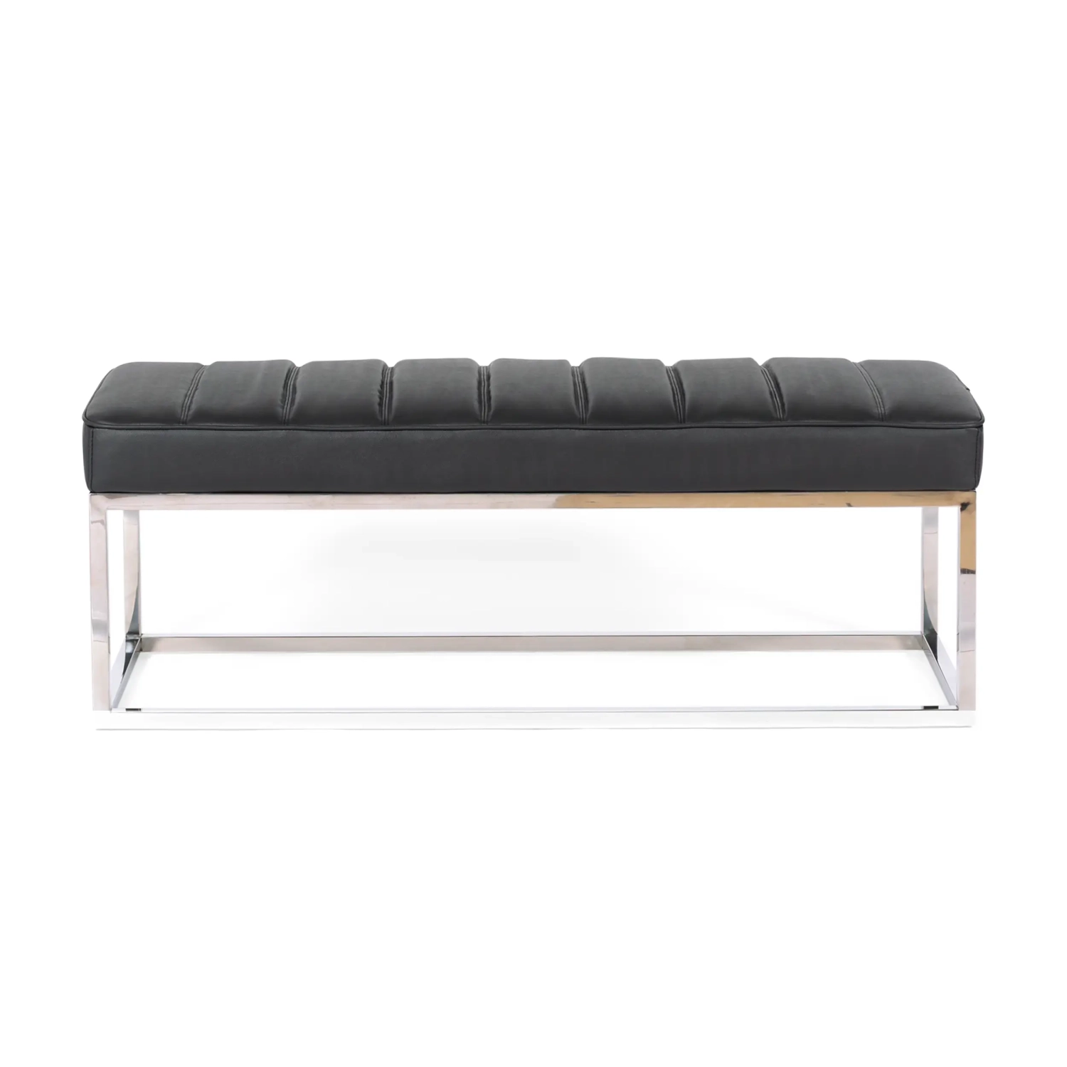 Praga Design Bank van Verchroomd Staal en Kunstleer | Moderne Stijl