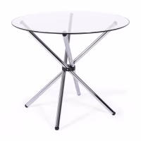 Round Glass Table 80 cm | Modern Design for Kitchen and Dining Room