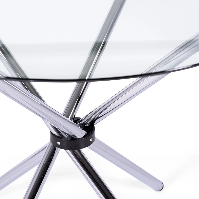 Kulatý skleněný stůl 80 cm | Moderní design do kuchyně a jídelny