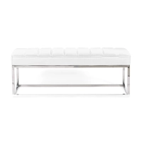 Praga Design Bank van Verchroomd Staal en Kunstleer | Moderne Stijl