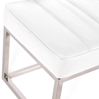 Panchina di design Praga in acciaio cromato e similpelle | Stile moderno