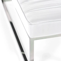 Panchina di design Praga in acciaio cromato e similpelle | Stile moderno