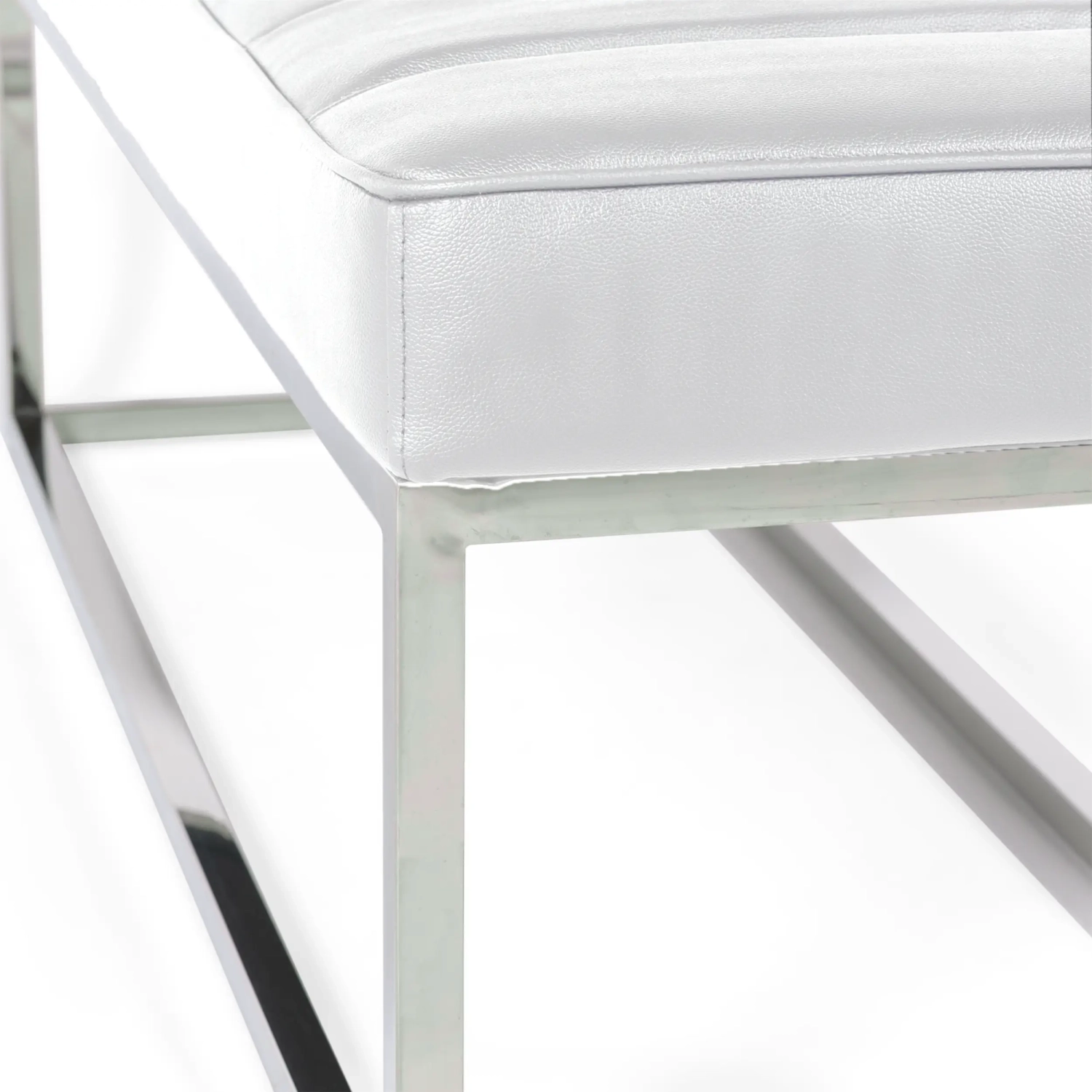 Panchina di design Praga in acciaio cromato e similpelle | Stile moderno