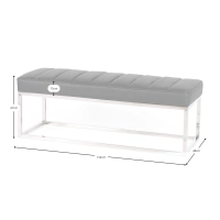 Praga Design Bench in Chrome-plated Steel and Leatherette | Modern Style