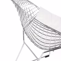 Réplica silla Diamond de acero cromado y cojín en polipiel - Colección Bertoia