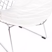 Réplica silla Diamond de acero cromado y cojín en polipiel - Colección Bertoia