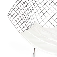 Replica Diamond-stoel in verchroomd staal en kunstlederen kussen - Bertoia Collection