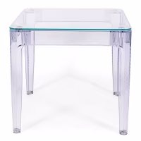 Mesa de jantar quadrada Ghost 80 cm : Design moderno transparente