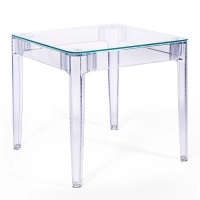 Ghost Square Dining Table 80 cm : Transparent and Modern Design