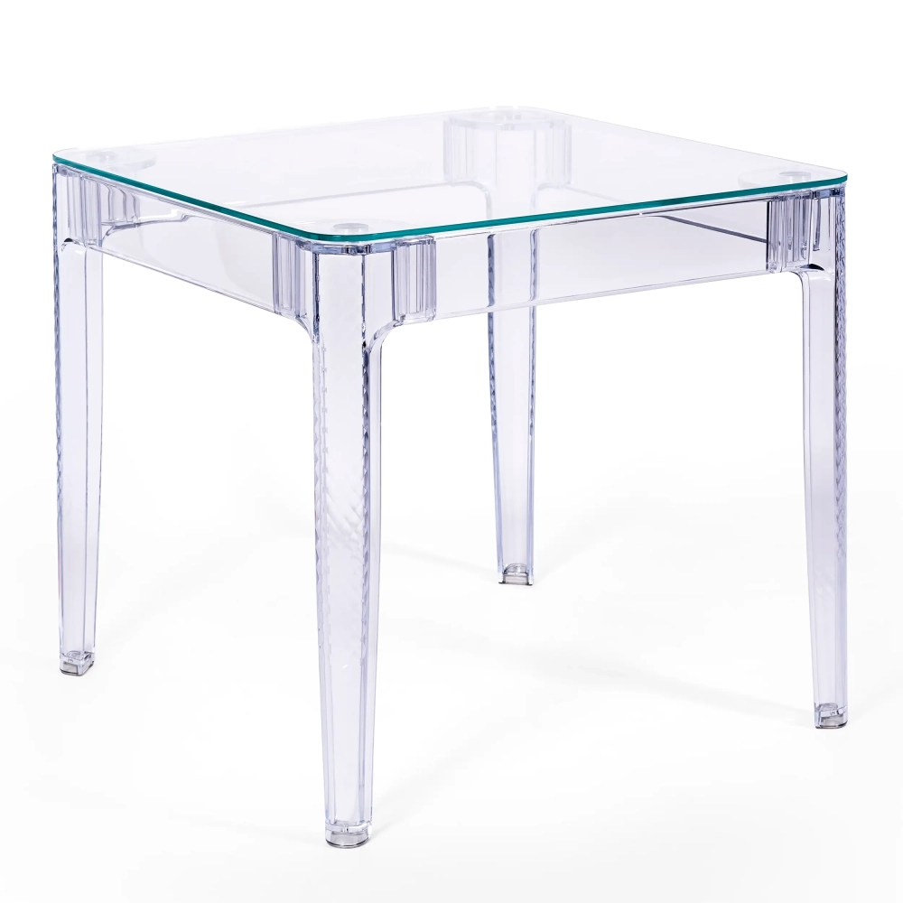Mesa de jantar quadrada Ghost 80 cm : Design moderno transparente