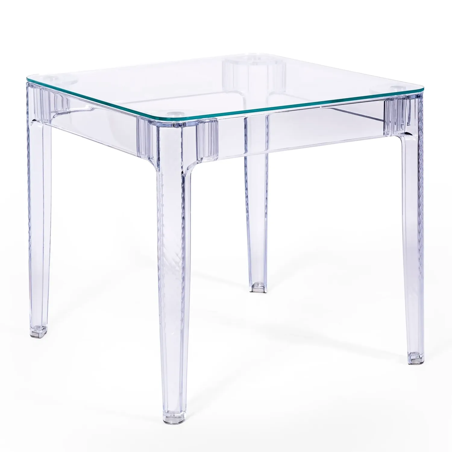 Mesa de Comedor Cuadrada Ghost 80 cm | Diseño Transparente y Moderno