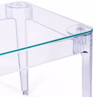 Mesa de Comedor Cuadrada Ghost 80 cm | Diseño Transparente y Moderno