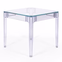 Mesa de Comedor Cuadrada Ghost 80 cm | Diseño Transparente y Moderno