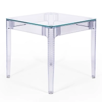 Ghost Square Dining Table 80 cm : Transparent Modern Design