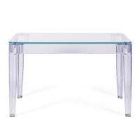 Mesa de jantar retangular Ghost 120x80 cm | Transparente e design moderno