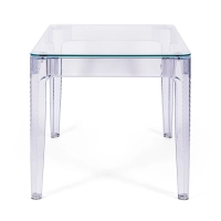 Ghost Table à manger rectangulaire 120x80 cm | Transparent et design moderne